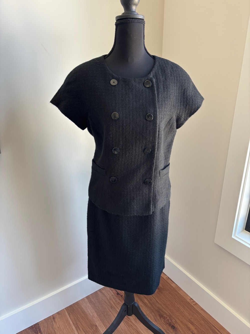 Brooks Brothers Black Short-Sleeve Double-Breasted Suit